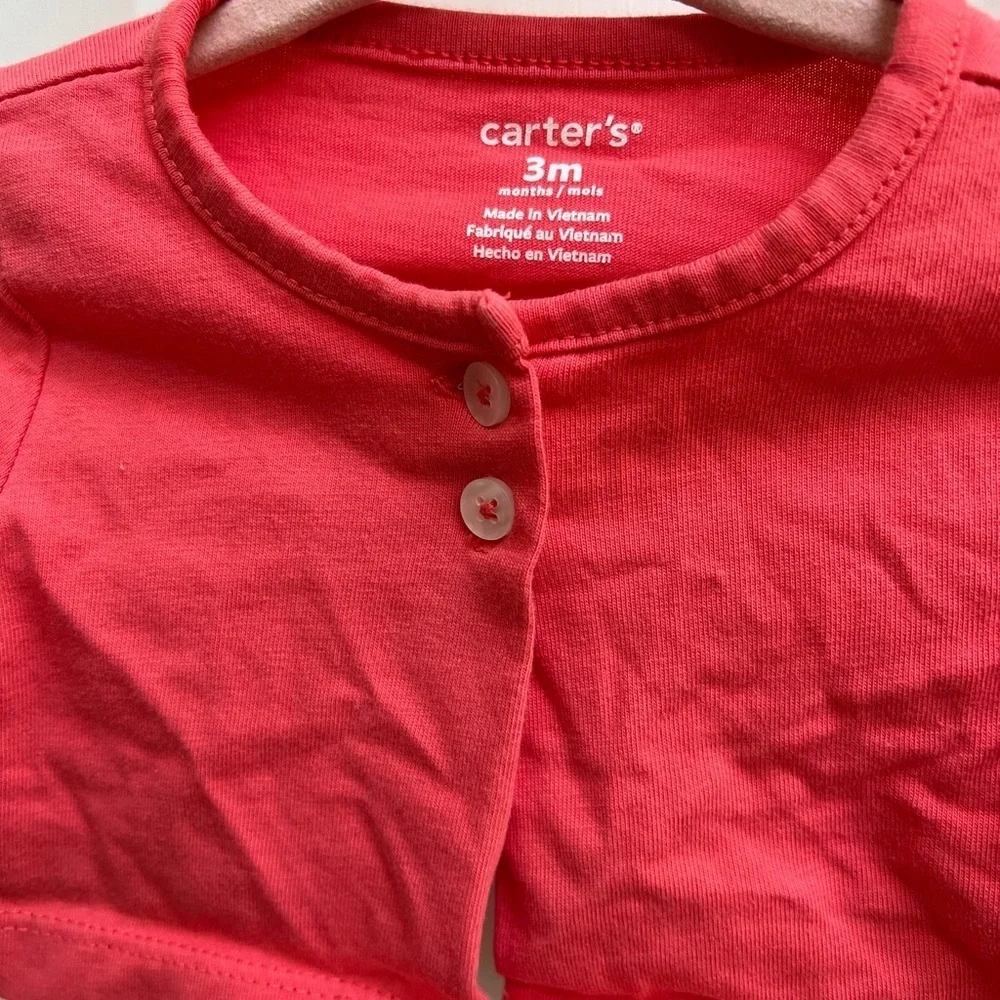 NWOT Carter’s 3M Red/Orange Cropped Long Sleeve Girls Sweater
